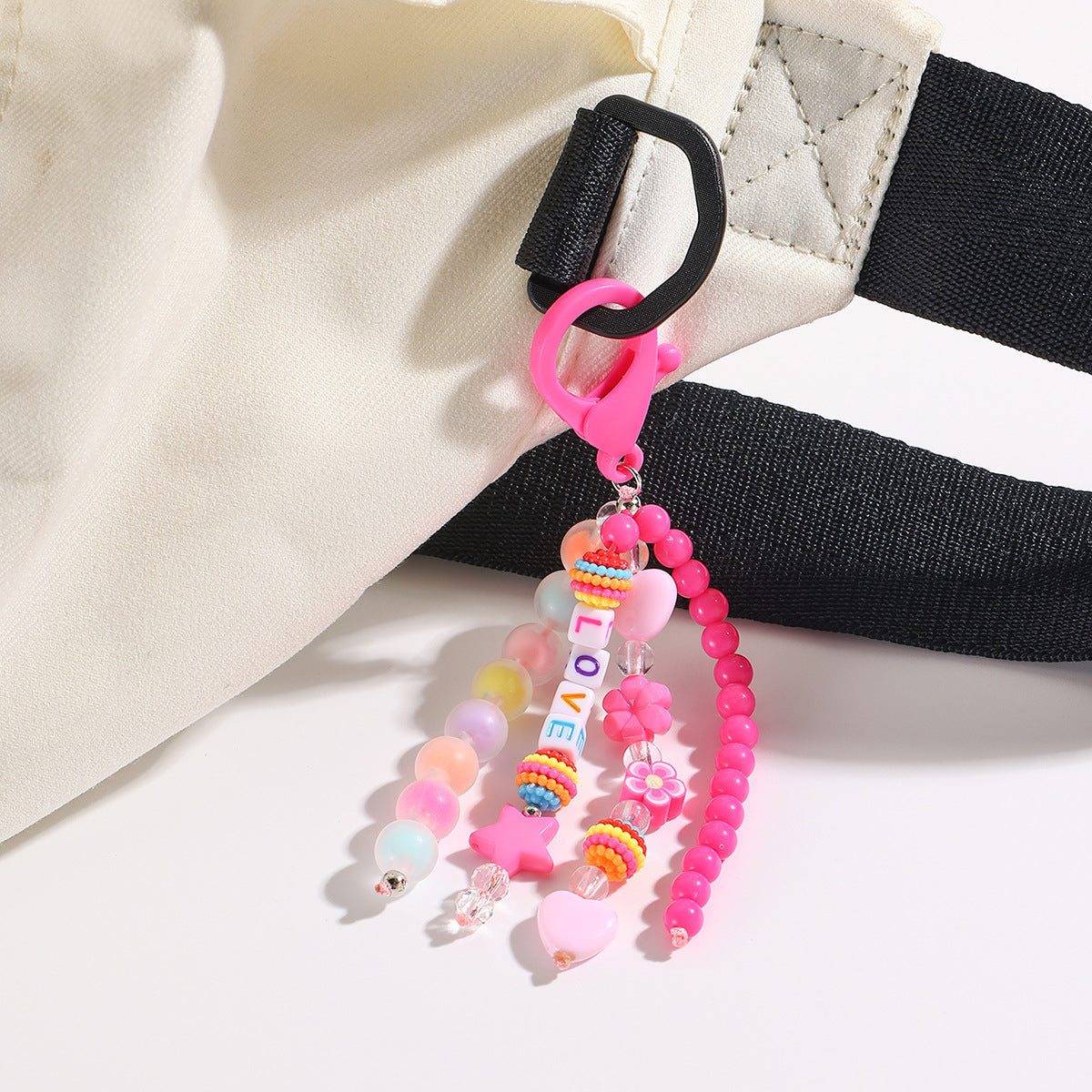 Kawaii Beaded Charm Keychain for Backpacks