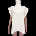 Slouchy Turtleneck Sleeveless Knit Sweater - white