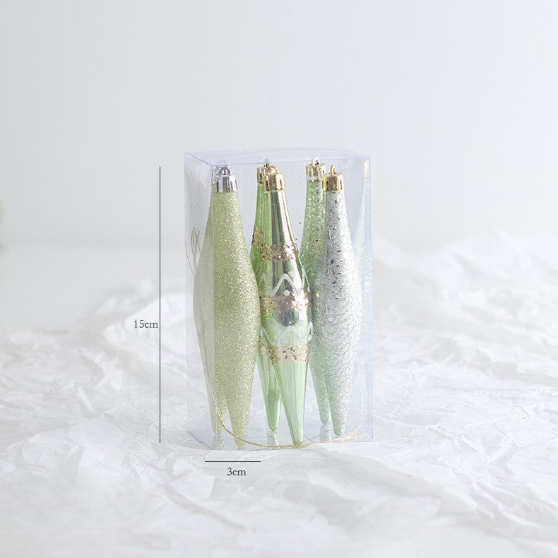 Boxed Glitter Christmas Ornament Sets in Mixed Shapes - C2-6PCS