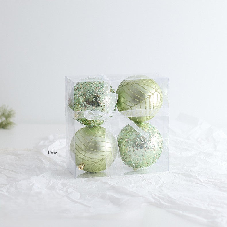 Boxed Glitter Christmas Ornament Sets in Mixed Shapes - C6-4PCS