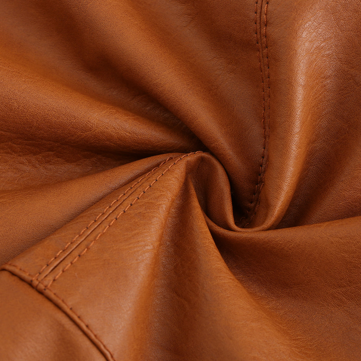 Faux Fur Collar Cropped Biker Jacket - Camel - 18