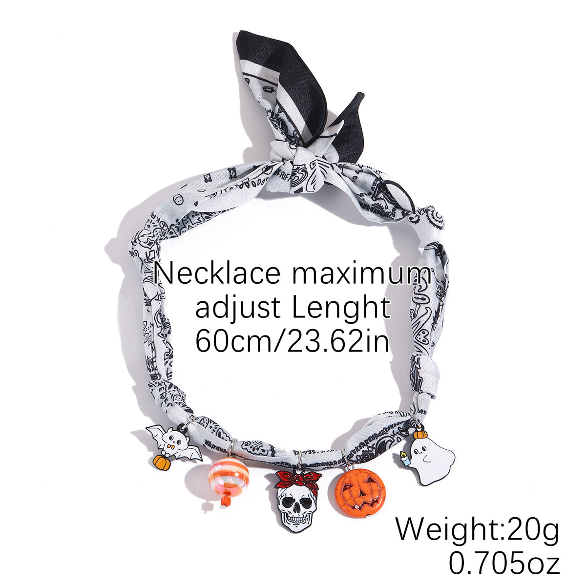 Wrapped Scarf Charm Necklace in Boho Choker Style - Halloween