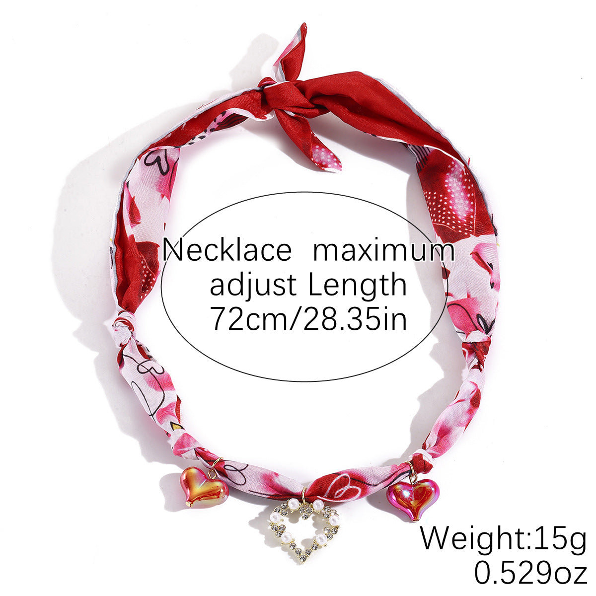 Wrapped Scarf Charm Necklace in Boho Choker Style - Love_01