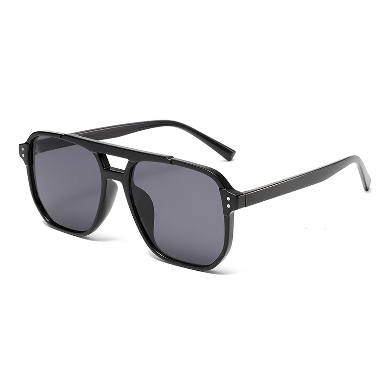 Retro Double Bridge Pilot Sunglasses - Color_1