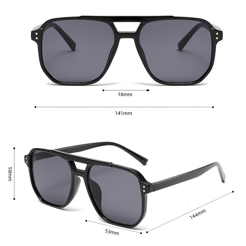 Retro Double Bridge Pilot Sunglasses - view 2