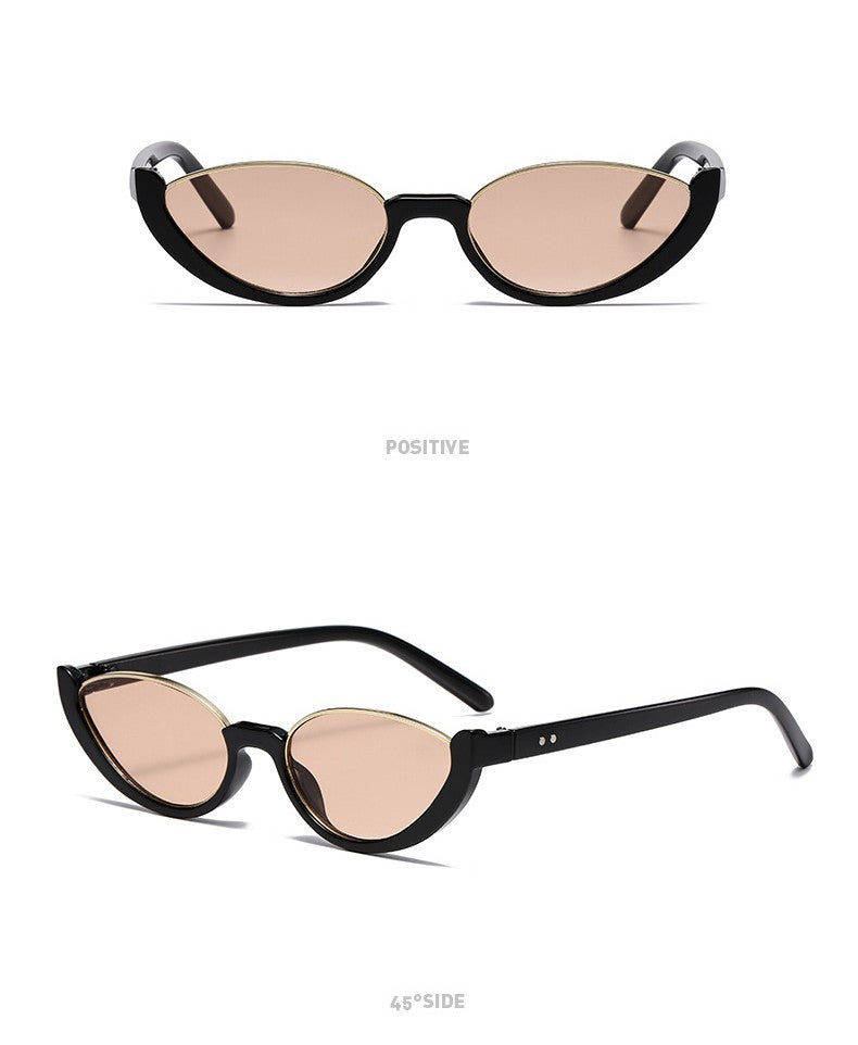Narrow Cat Eye Sunglasses With Open Rim - view 1