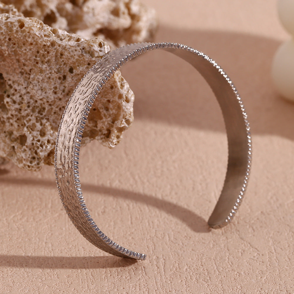 Hammered Texture Open Cuff Bracelet - view 6