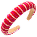 Beaded Stripe Padded Wide Headband - Stripe