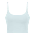 Padded Scoop Neck Thin Strap Cropped Workout Cami - Ice Blue