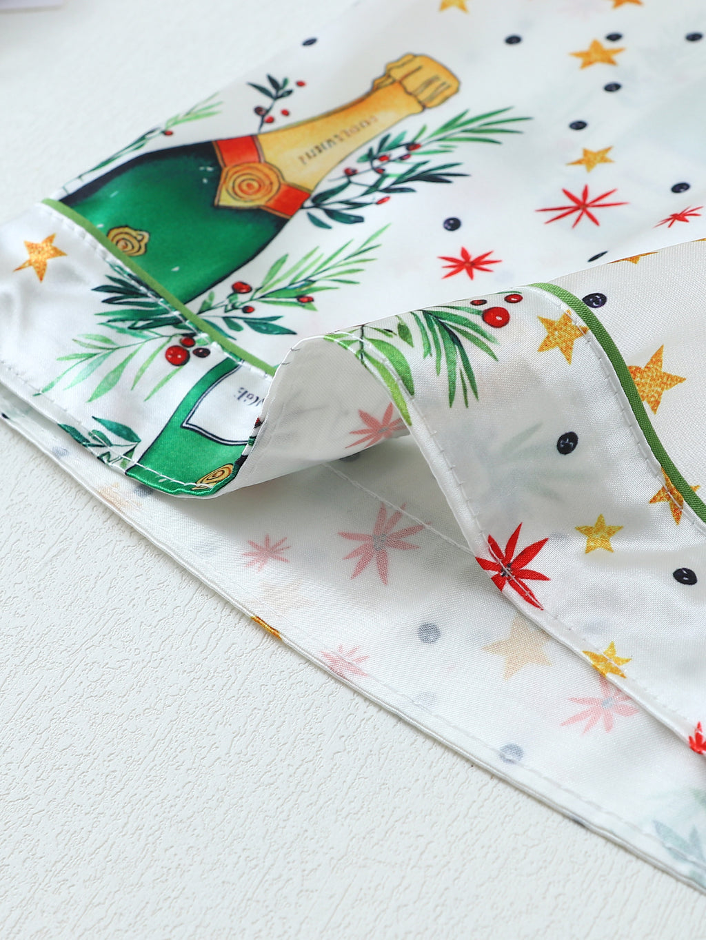 Party Print Piped Short Pajama Set - Green - 4