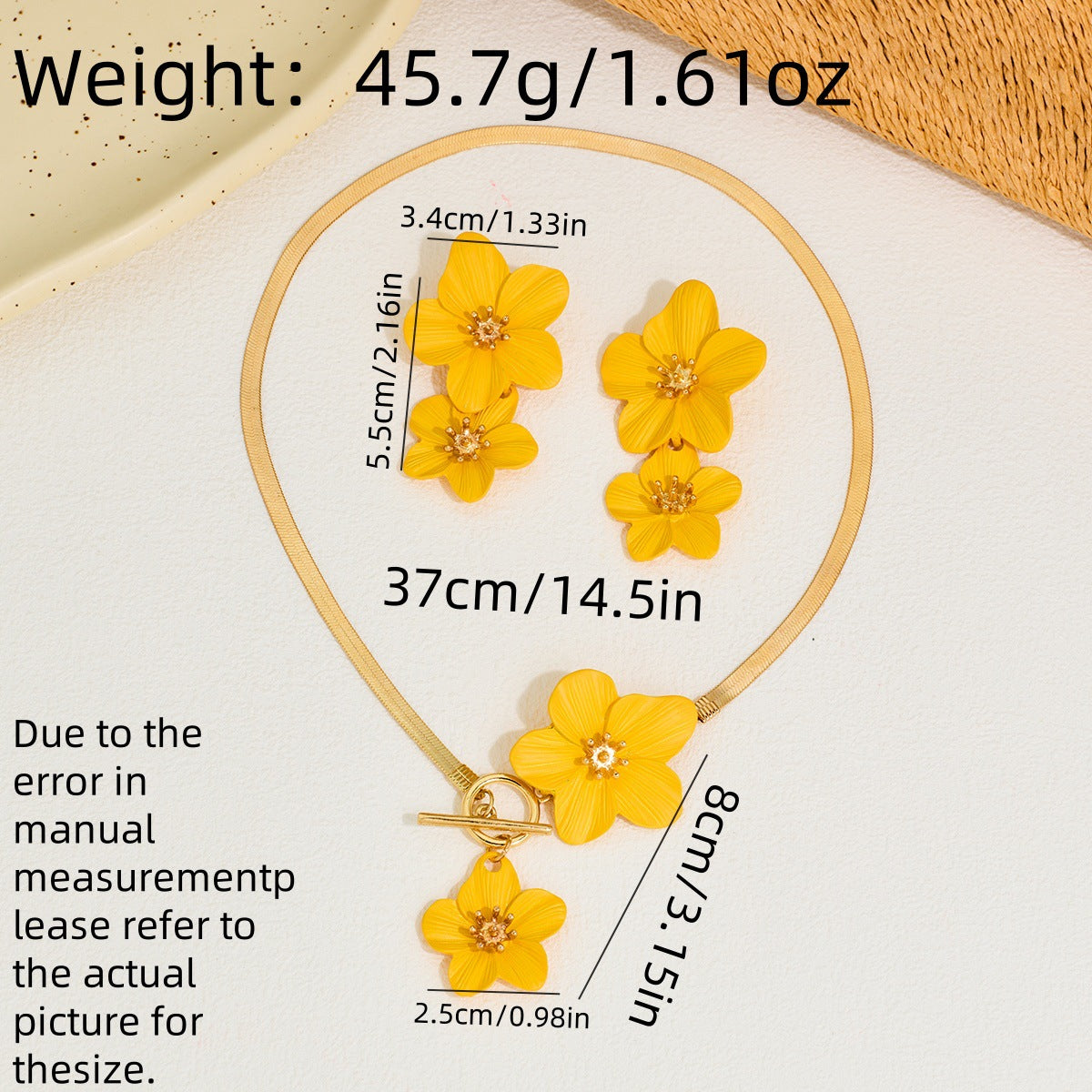 Blossom Charm Snake Chain Necklace Set - view 2