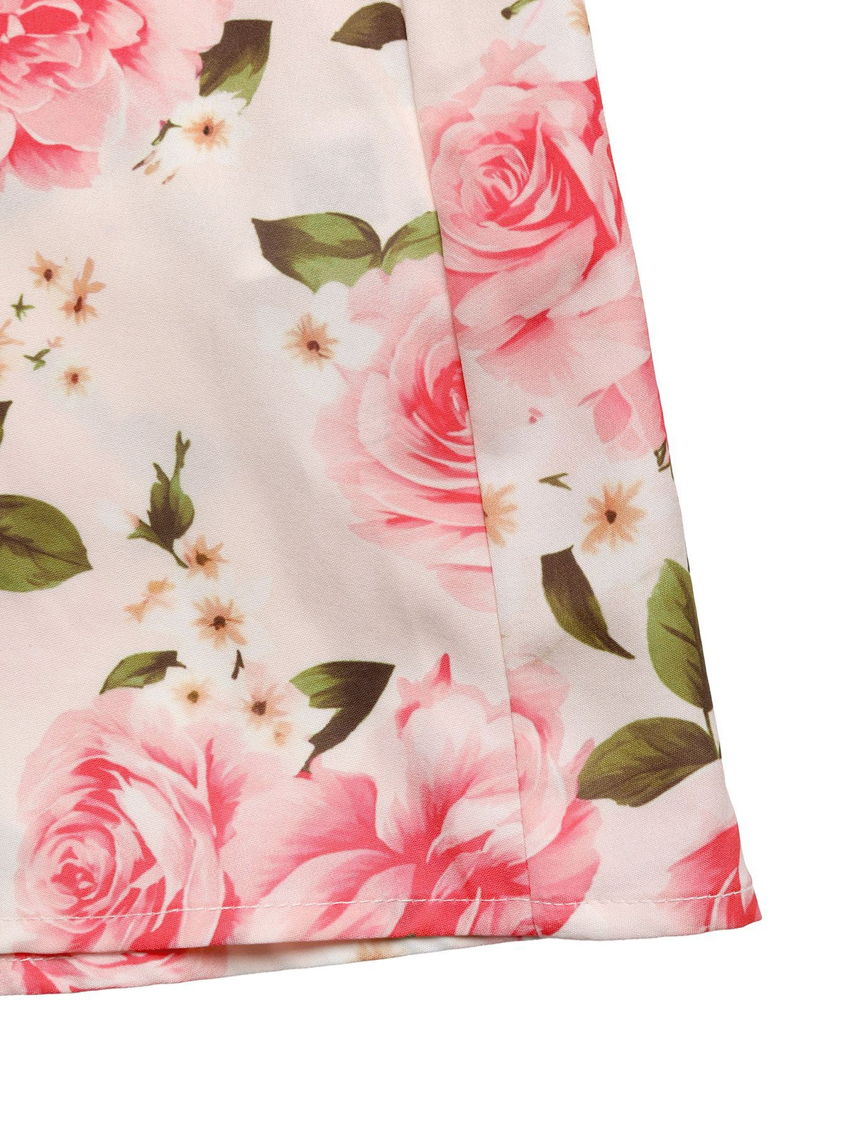 Rose Print Halter Neck Maxi Dress - Pink - 4