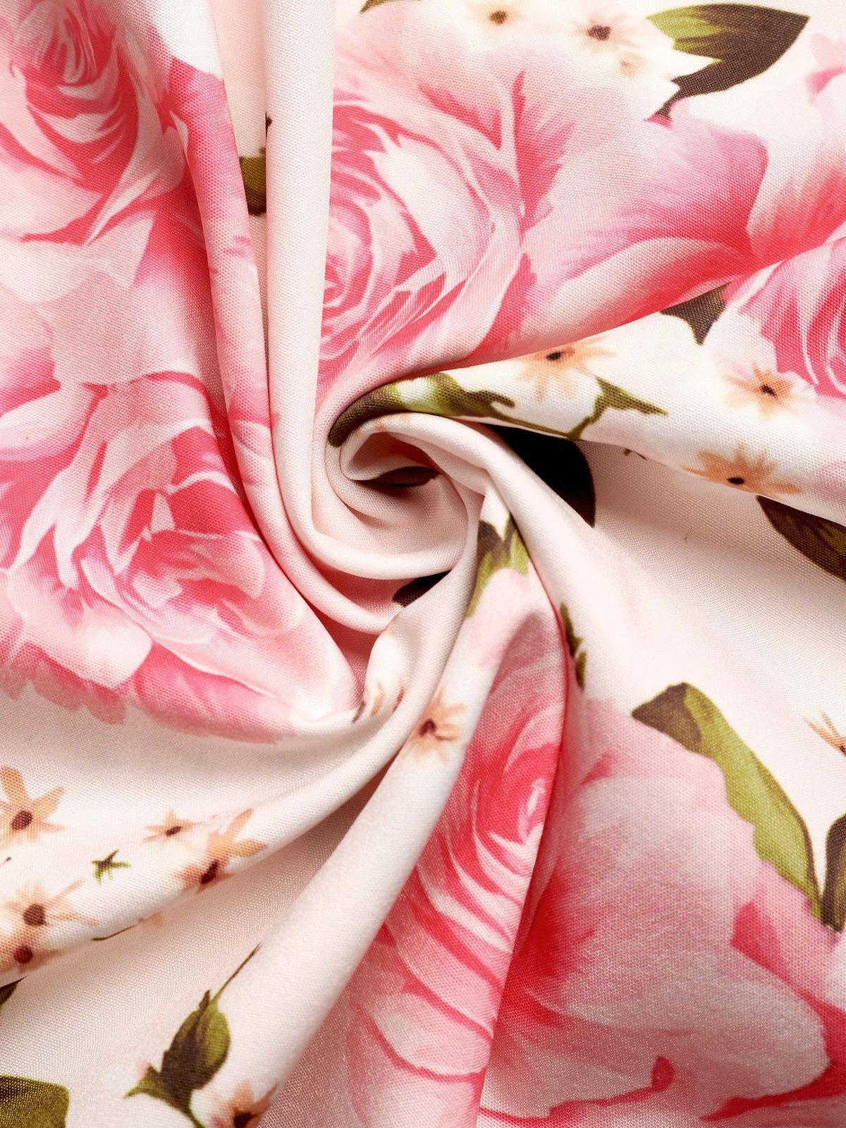 Rose Print Halter Neck Maxi Dress - Pink - 5