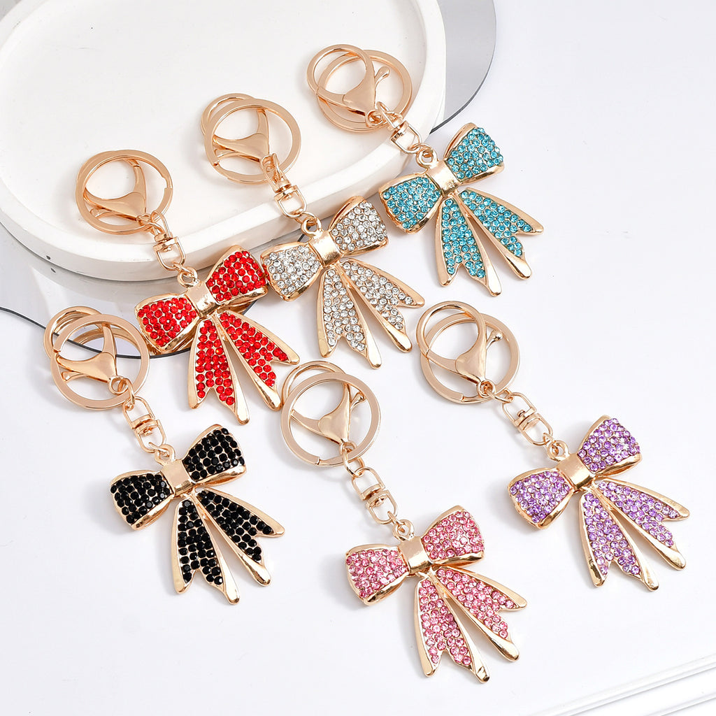Sparkling Crystal Bow Keychain Charm
