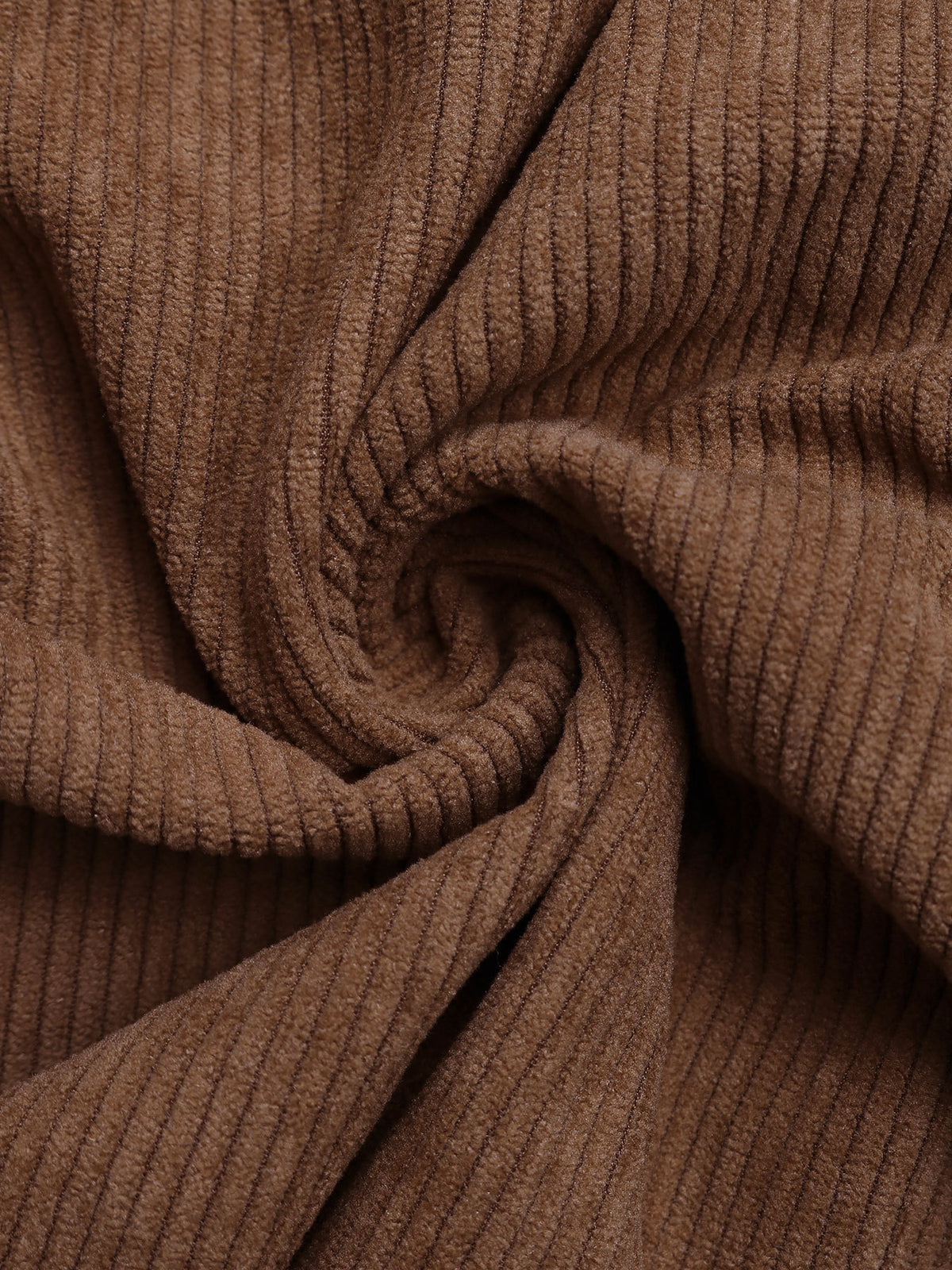 Colorblock Corduroy Button Down Shirt - Coffee - 5
