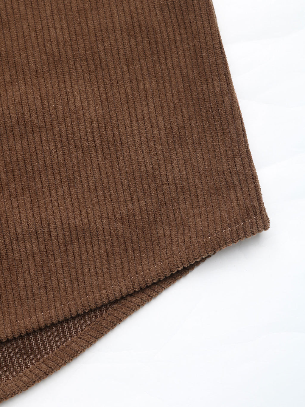 Colorblock Corduroy Button Down Shirt - Coffee - 8