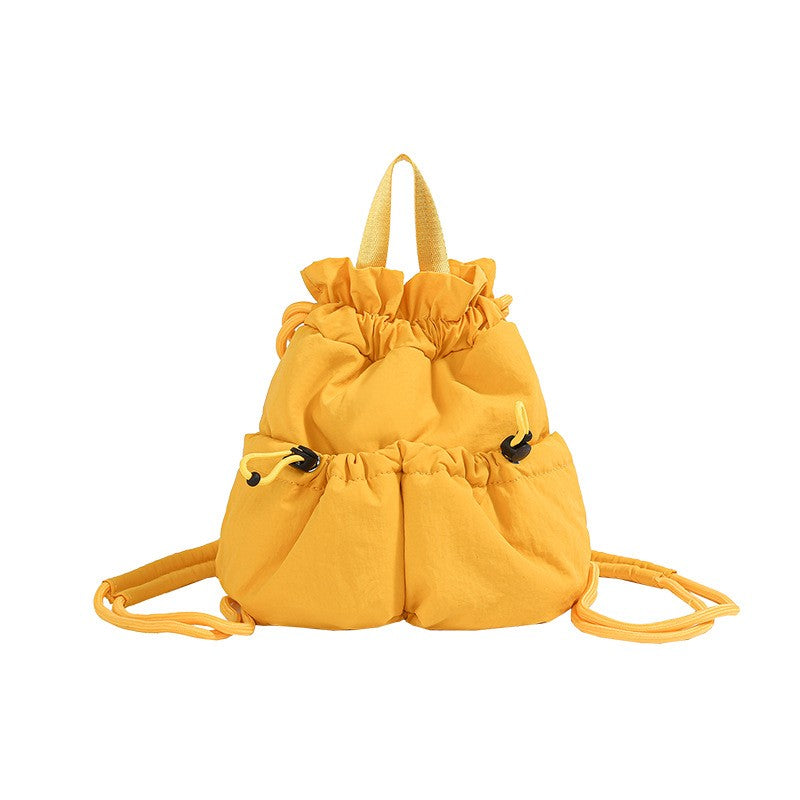 Puffy Ruched Drawstring Mini Backpack
