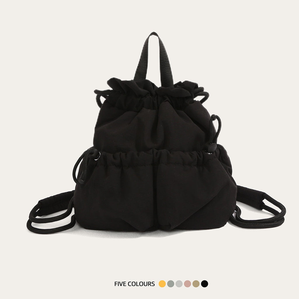 Puffy Ruched Drawstring Mini Backpack