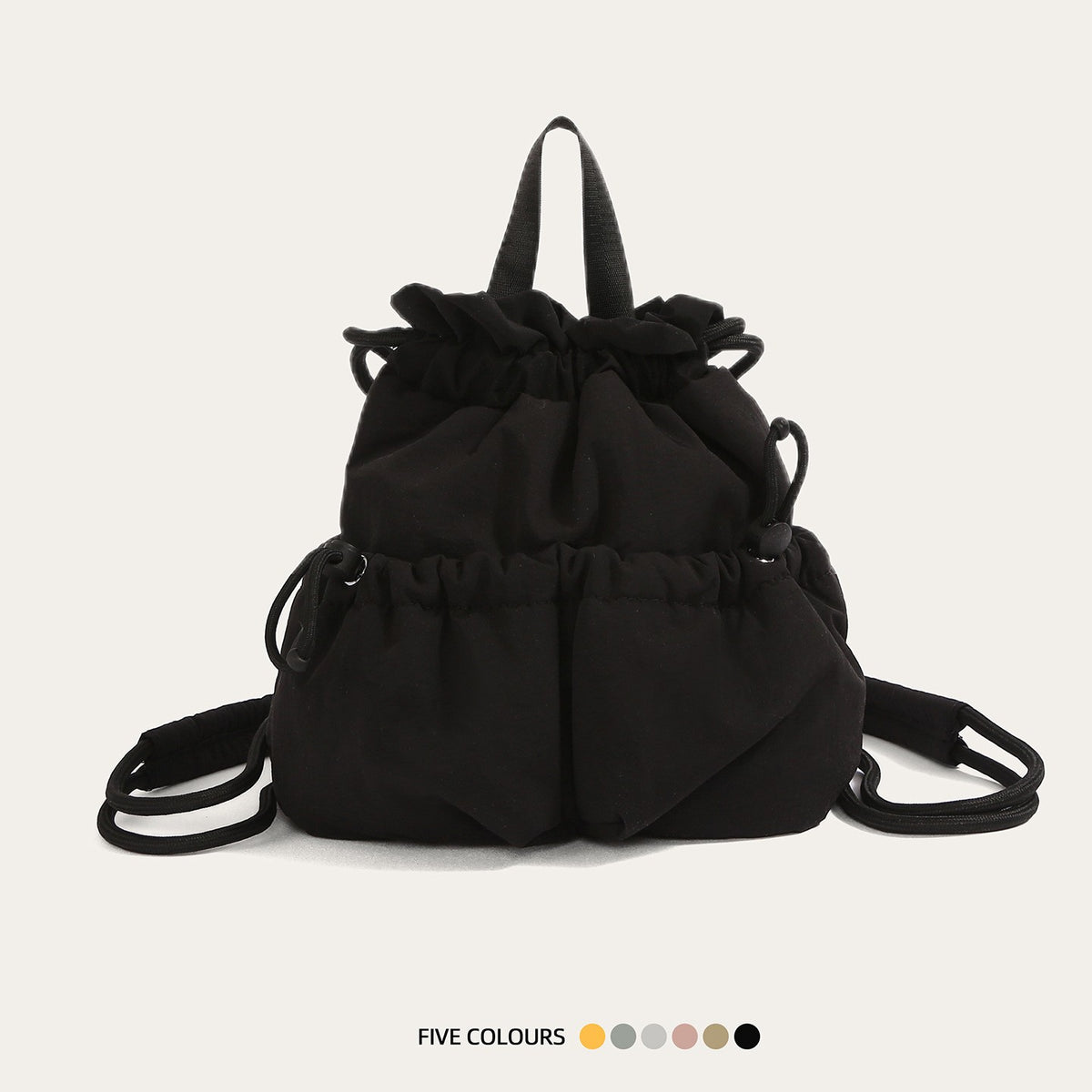 Puffy Ruched Drawstring Mini Backpack