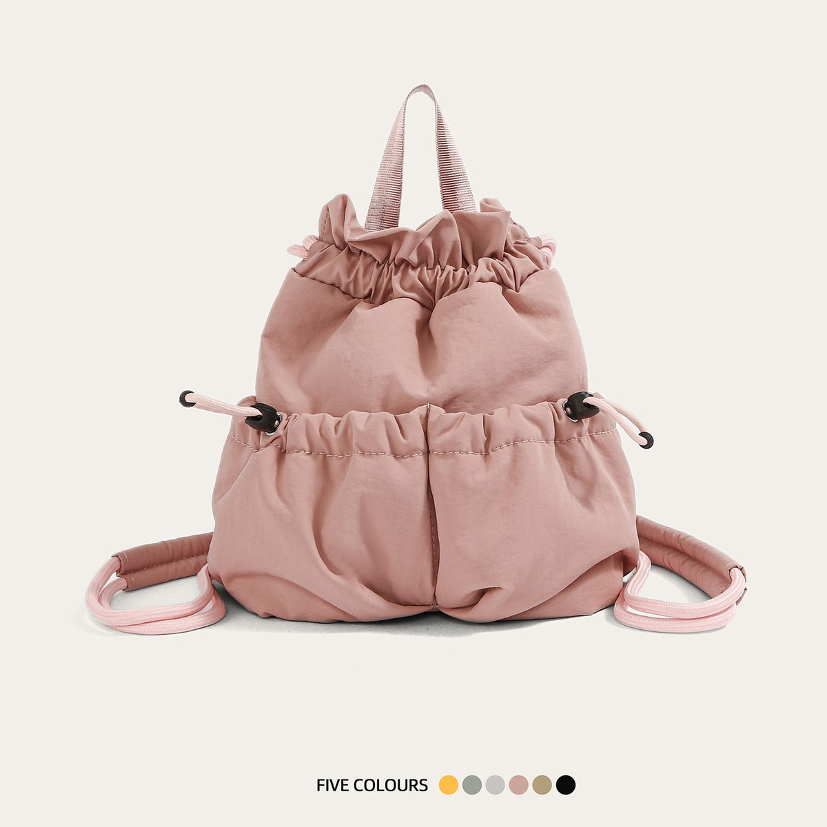 Puffy Ruched Drawstring Mini Backpack