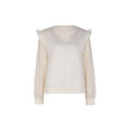 Ruffle Shoulder Dotted Lace Sleeve Blouse - Apricot