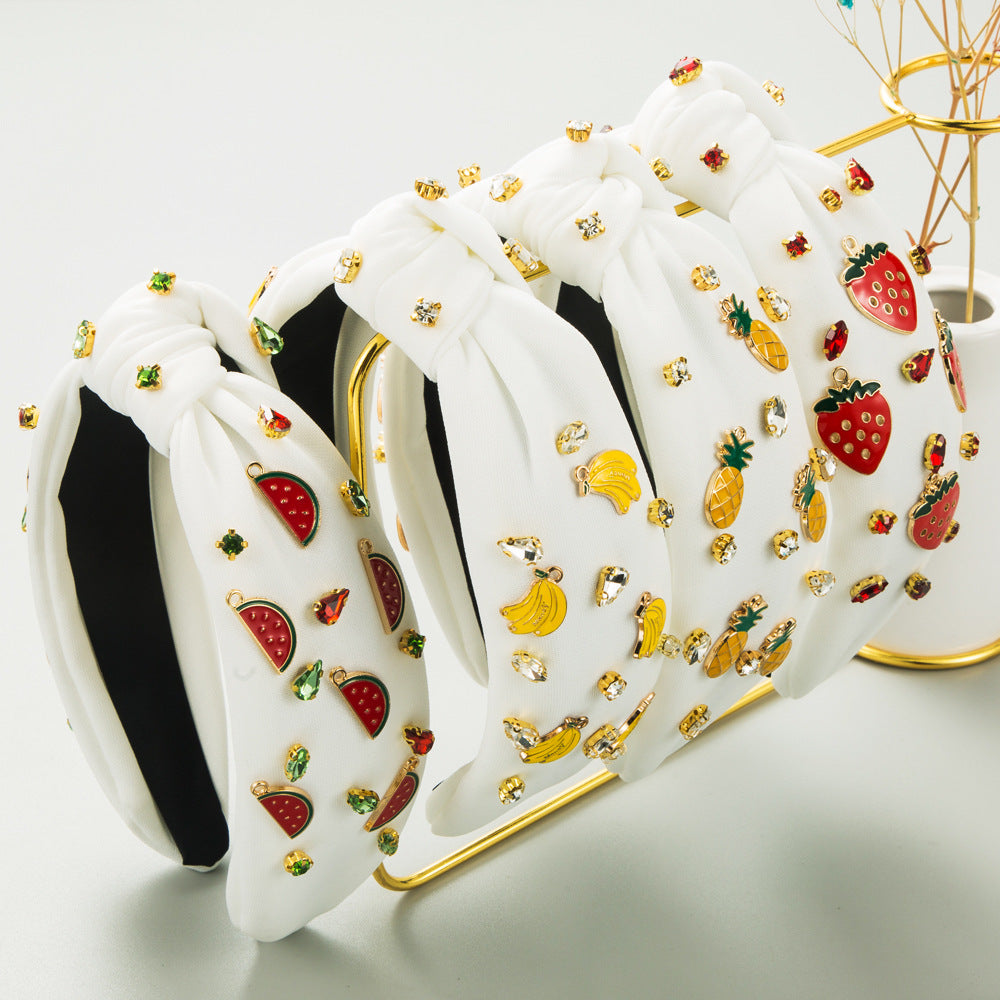 Fruit Charm Rhinestone Knot Headband