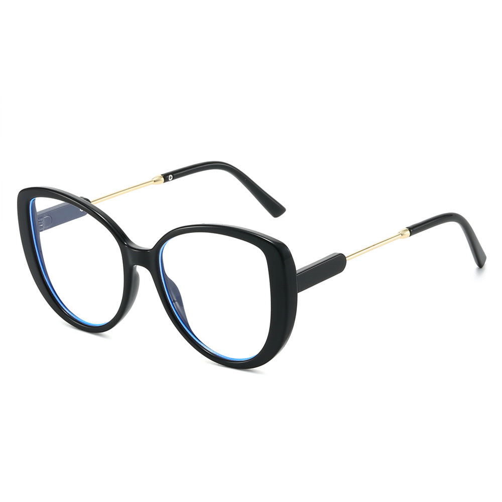 Oversized Cat Eye Clear Lens Eyeglass Frames - C1