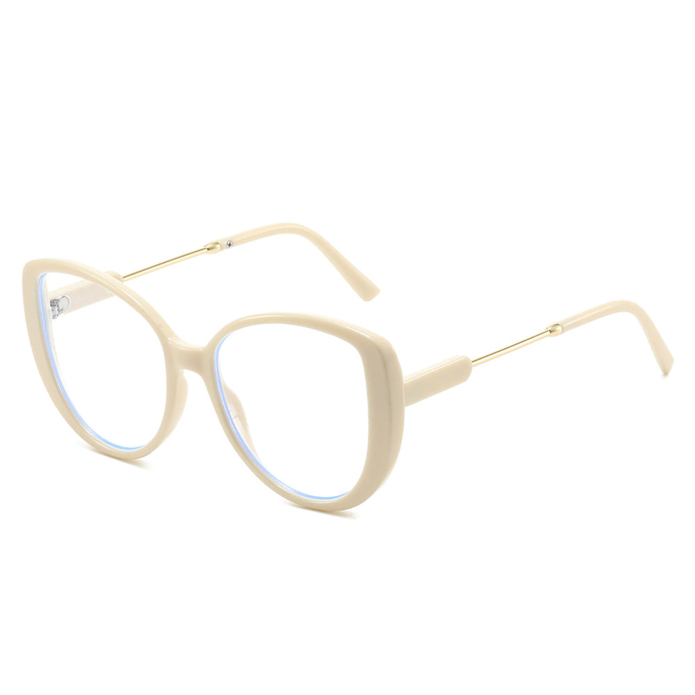 Oversized Cat Eye Clear Lens Eyeglass Frames - C7