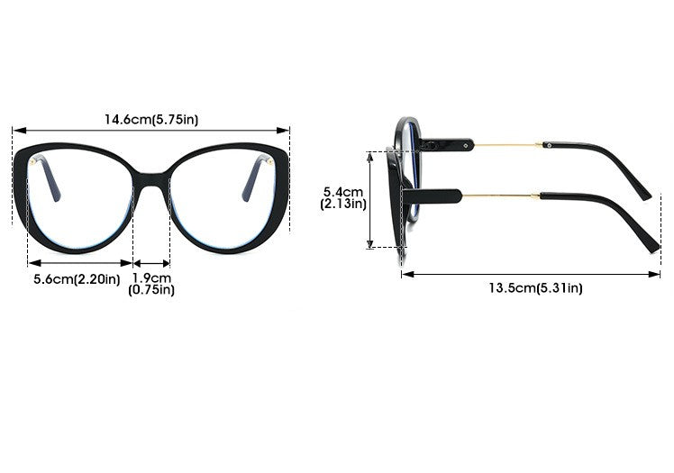 Oversized Cat Eye Clear Lens Eyeglass Frames
