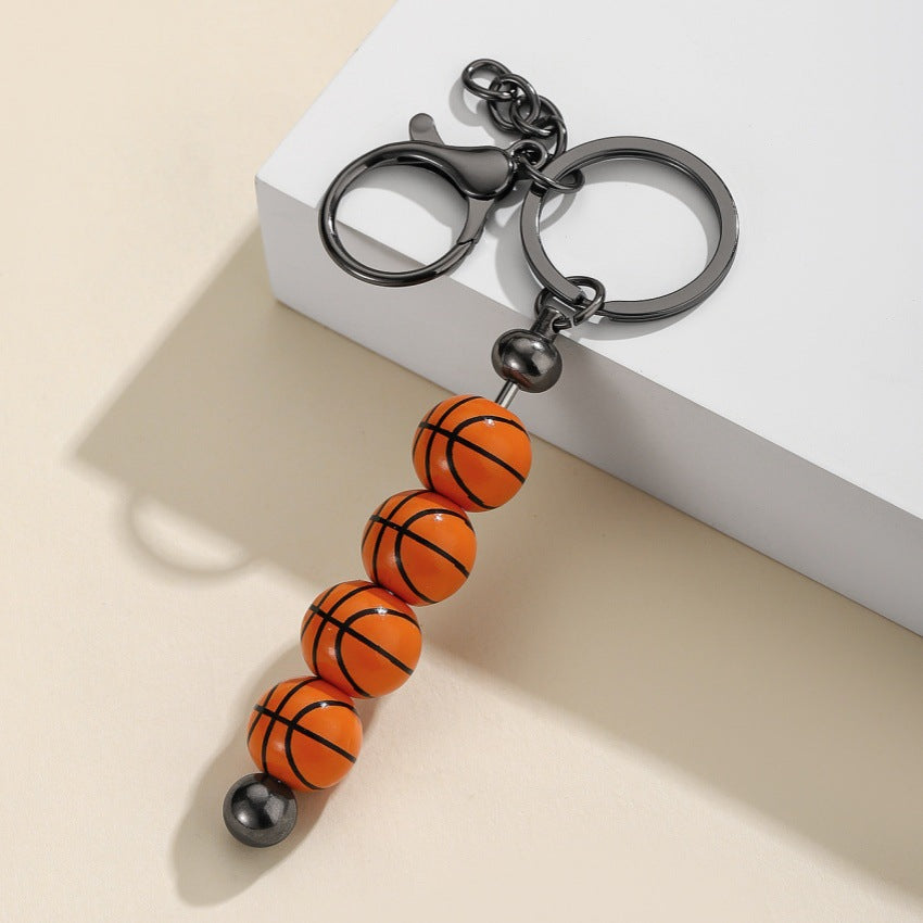 Beaded Sports Ball Keychain for Team Bags - Basketball