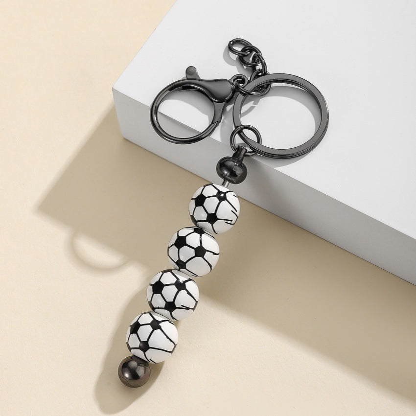 Beaded Sports Ball Keychain for Team Bags - Football