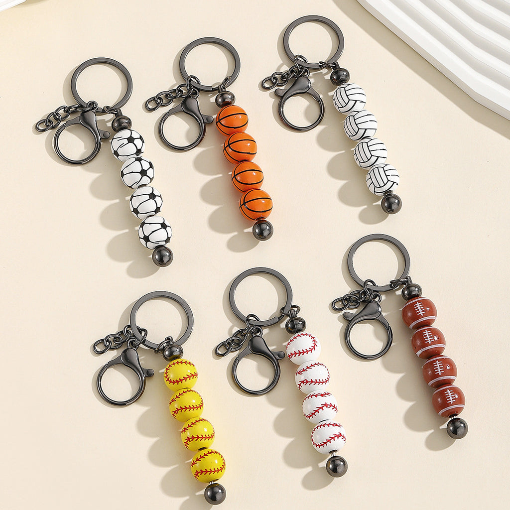 Beaded Sports Ball Keychain for Team Bags