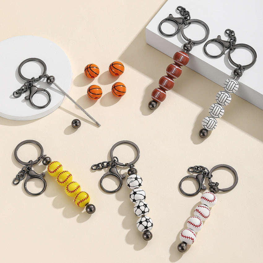 Beaded Sports Ball Keychain for Team Bags - view 1