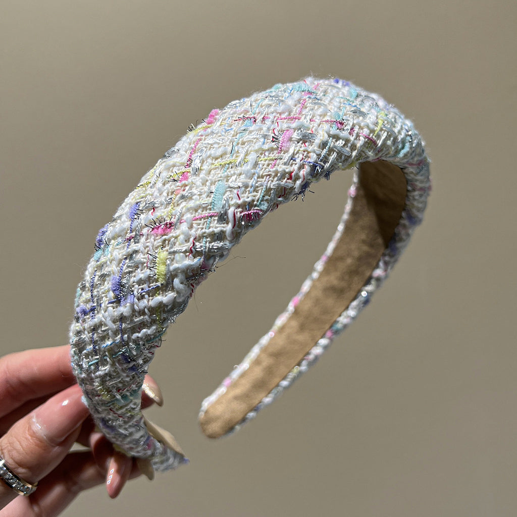 Shaded Tweed Wide Padded Headband - white02