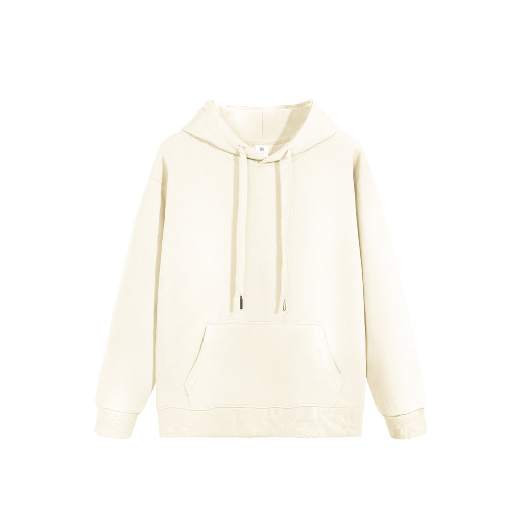 Classic Everyday Pullover Hoodie with Kangaroo Pocket - offwhite