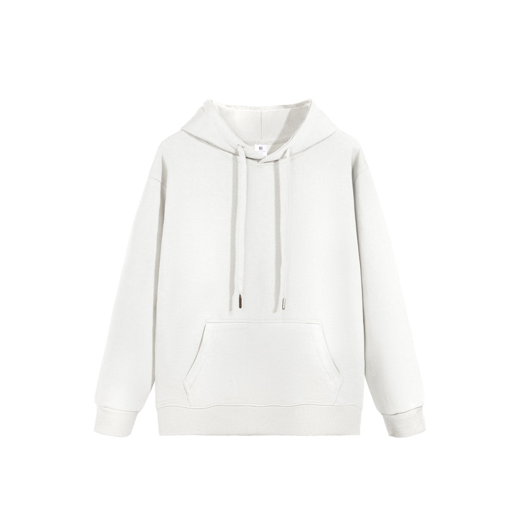 Classic Everyday Pullover Hoodie with Kangaroo Pocket - white