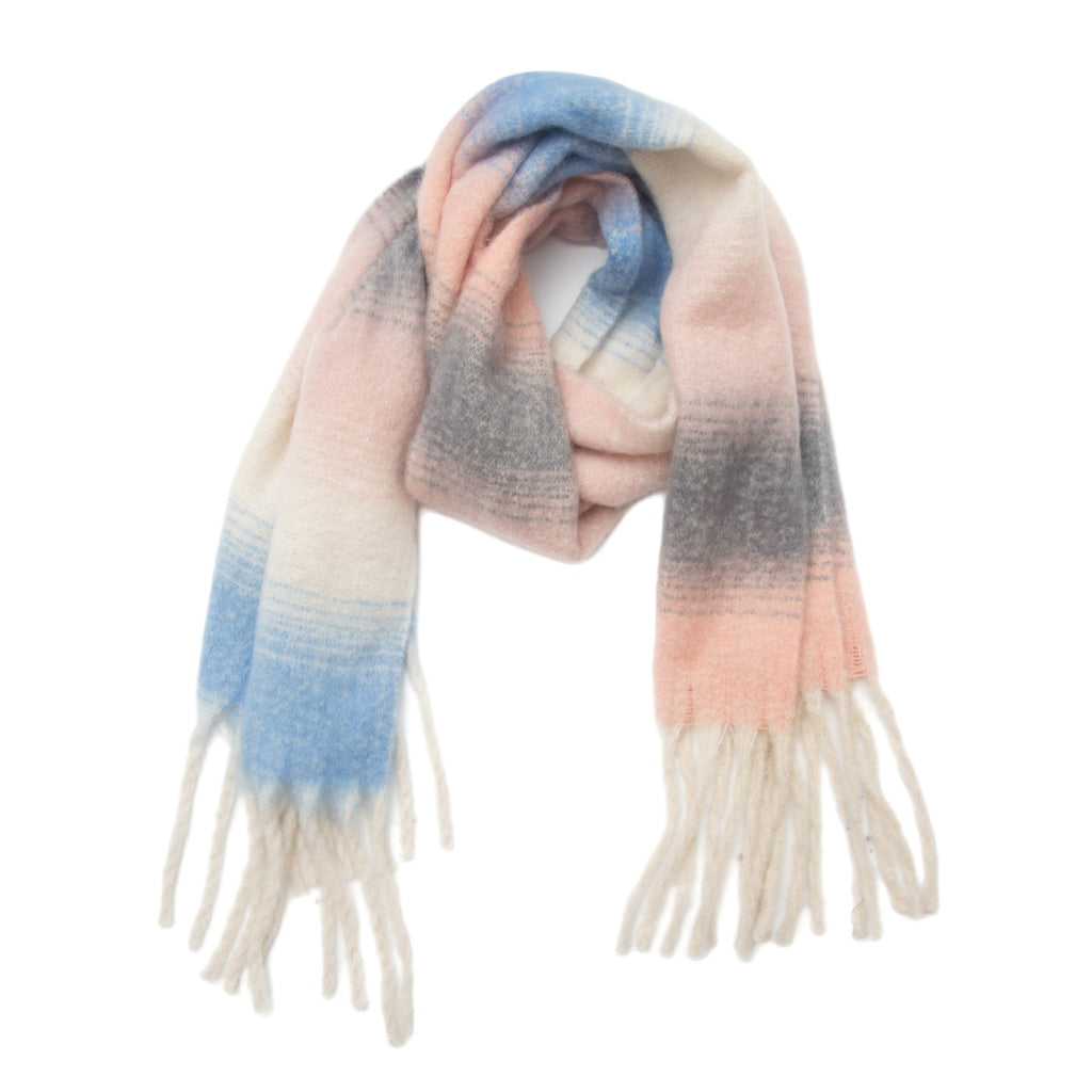 Ombre Stripe Fringed Oversized Winter Scarf - NO-3