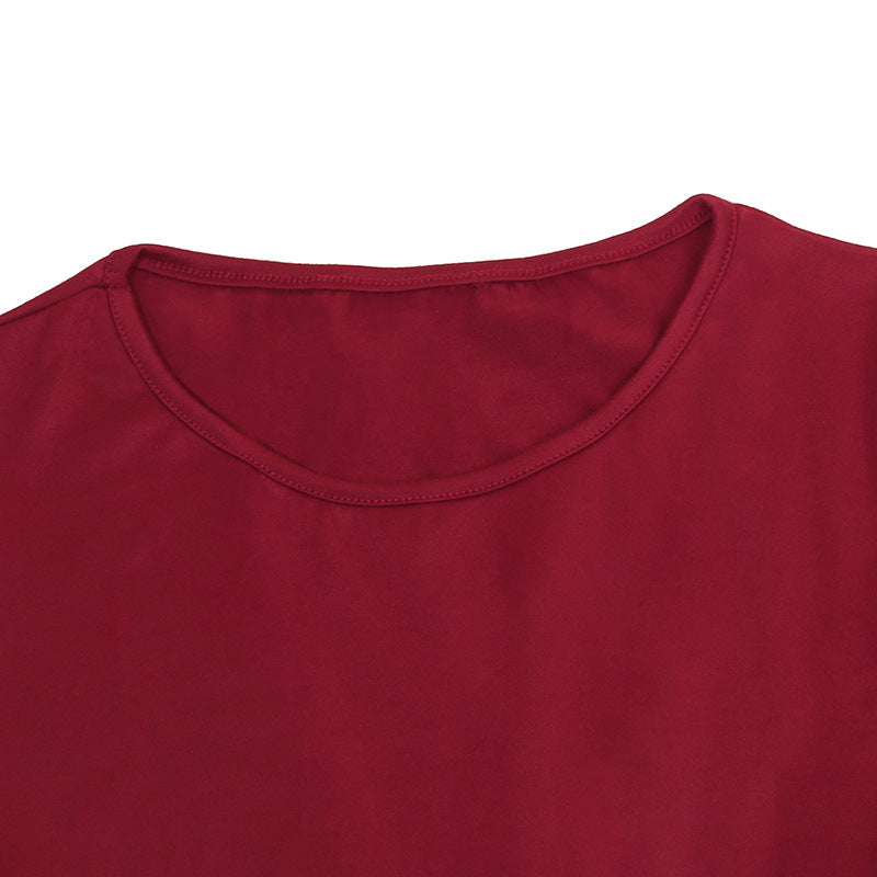 Short Sleeve Seamless Shaping Bodysuit - Red-R - 2