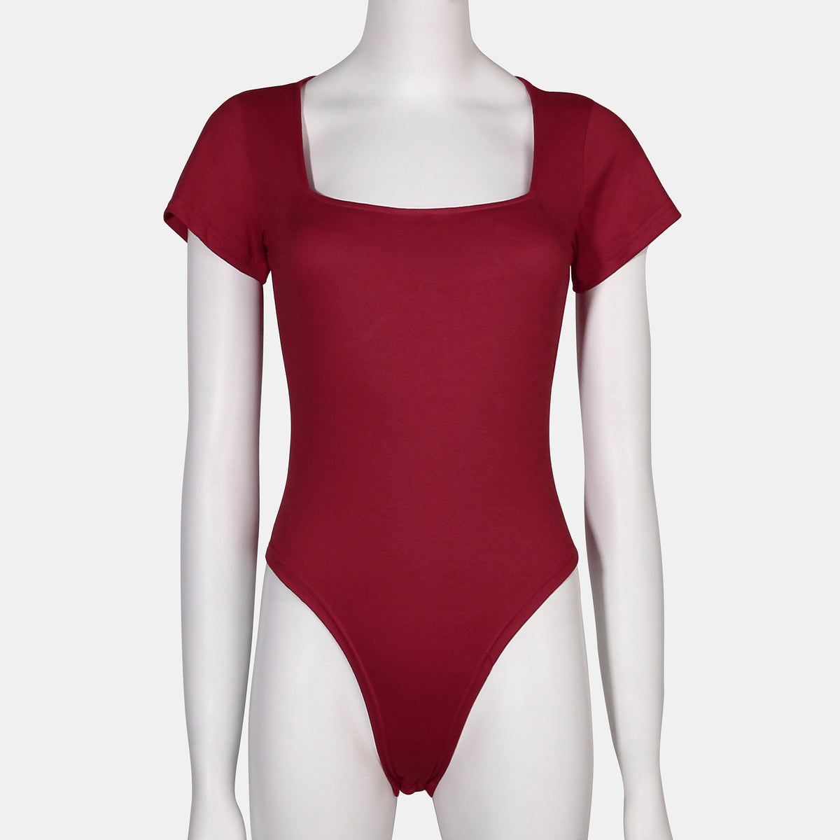 Short Sleeve Seamless Shaping Bodysuit - Red-S