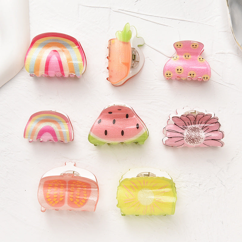 Kids Mini Fruit Rainbow Hair Clips
