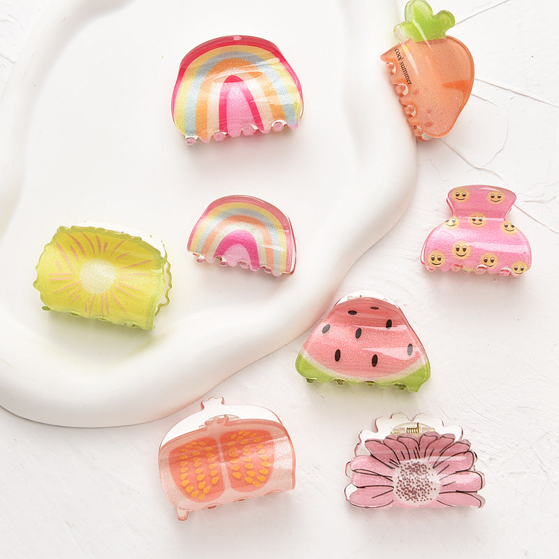 Kids Mini Fruit Rainbow Hair Clips - view 2