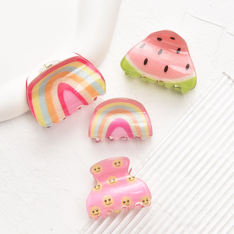 Kids Mini Fruit Rainbow Hair Clips - view 3