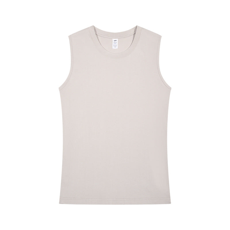 Sleeveless Cotton Muscle Tank Top - Tan