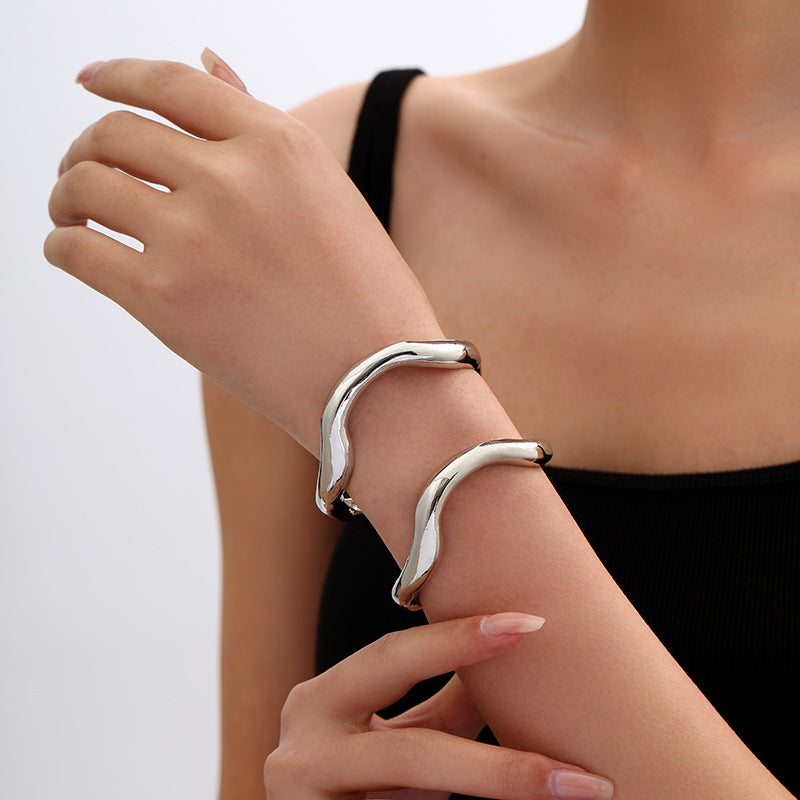 Sculptural Molten Open Cuff Bracelet - Style_02