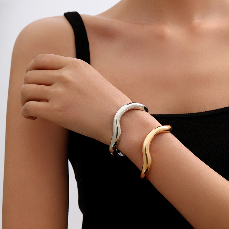 Sculptural Molten Open Cuff Bracelet - Style_03