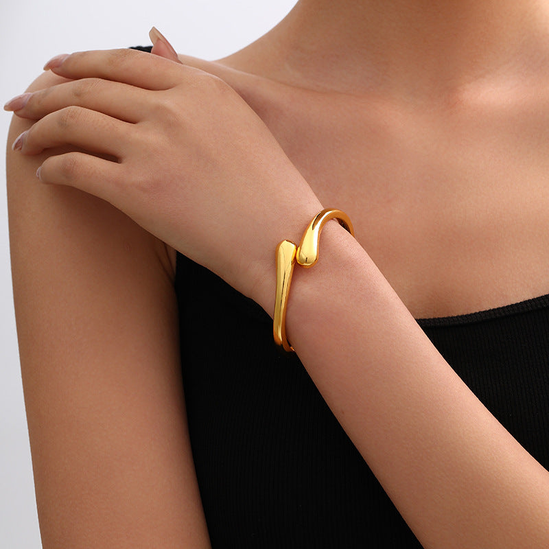 Sculptural Molten Open Cuff Bracelet - Style_06