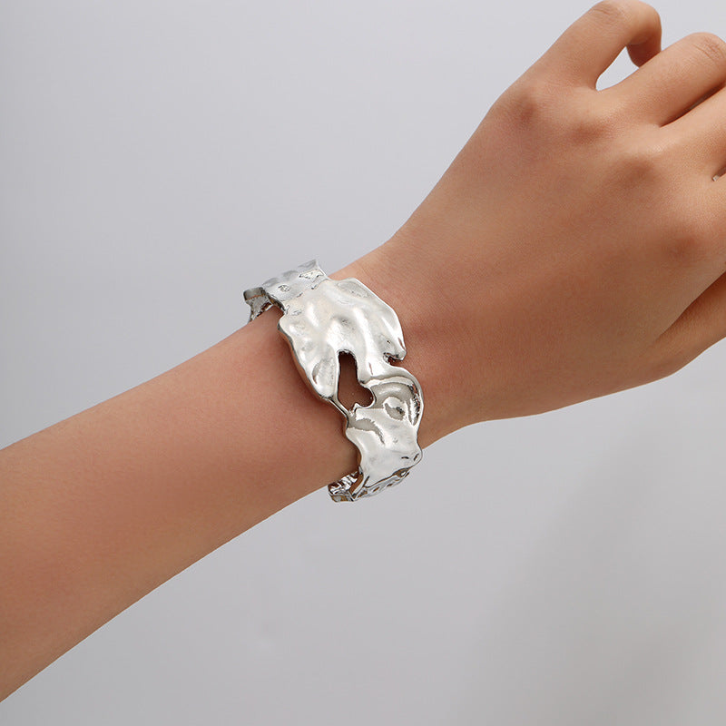 Sculptural Molten Open Cuff Bracelet - Style_11