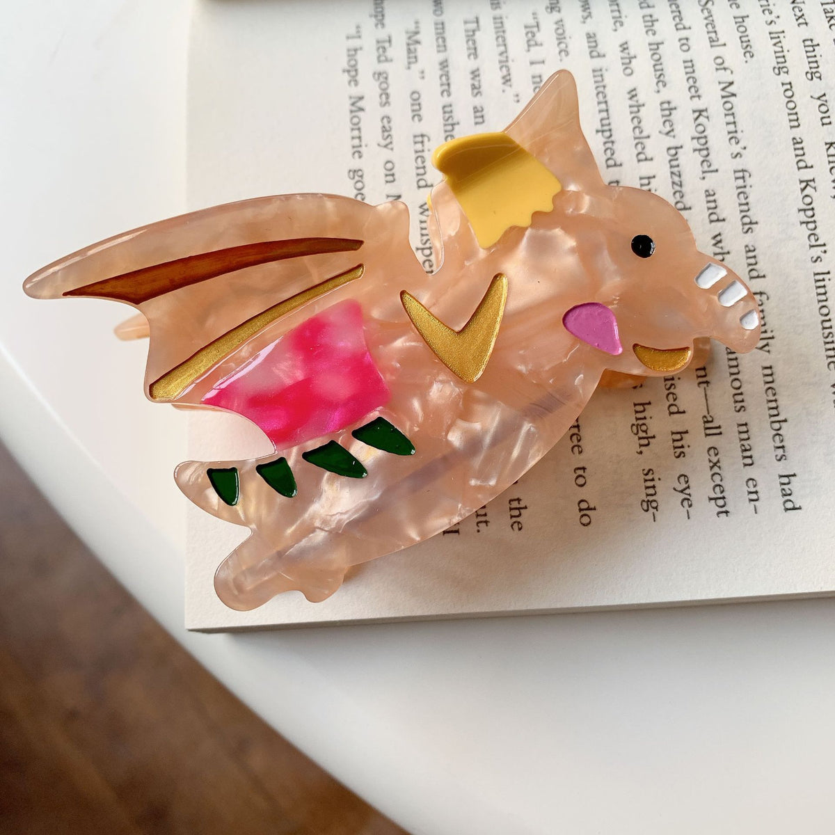 Dinosaur Shaped Hair Claw Clip - Yellow