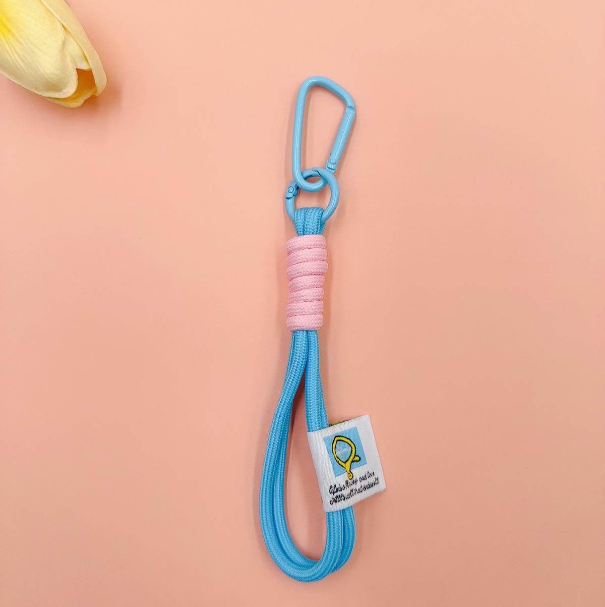 Nylon Rope Phone Wrist Strap Keychain - Blue