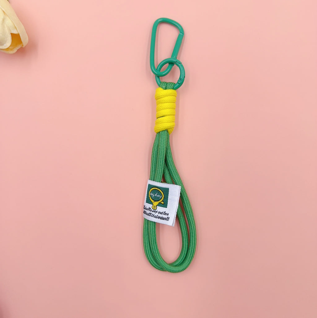 Nylon Rope Phone Wrist Strap Keychain - Green
